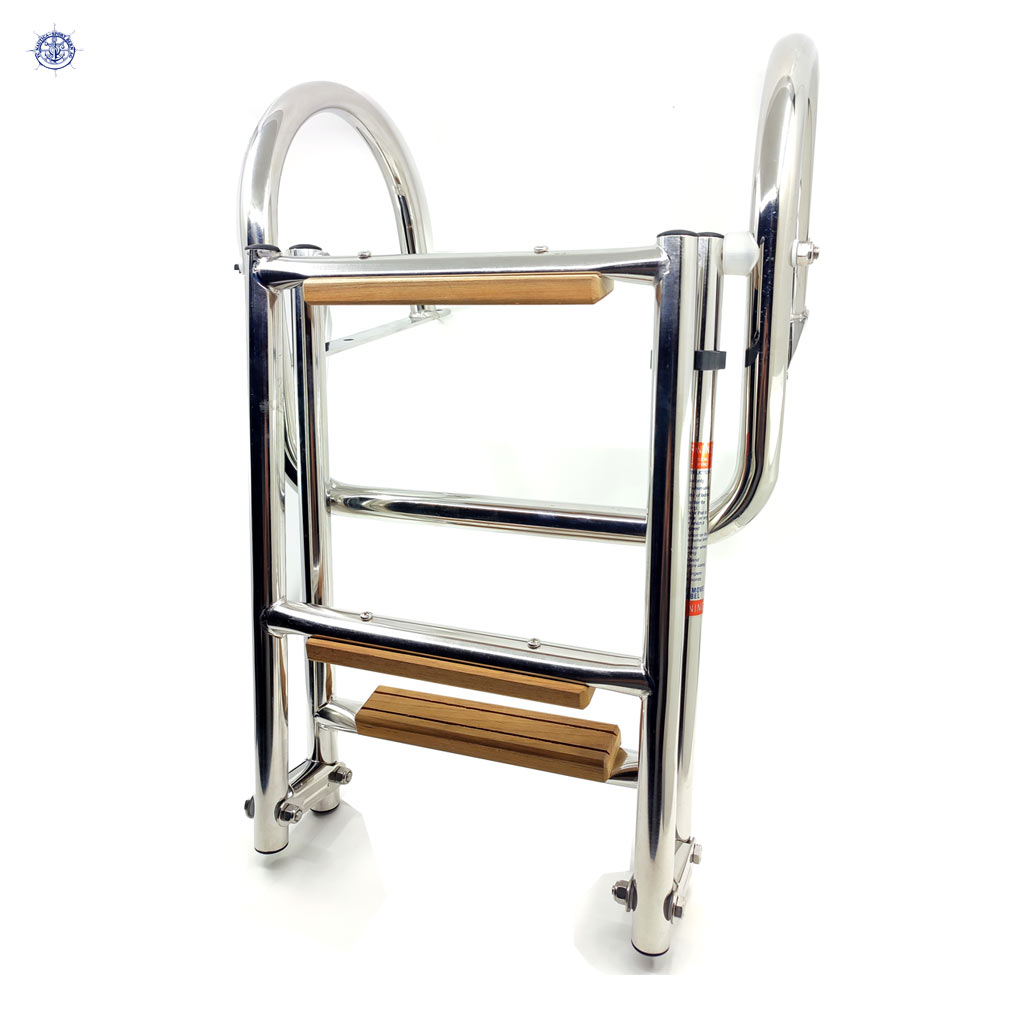 Badeleiter Inox mit Holzstufen 3 Tritt – Bild 4