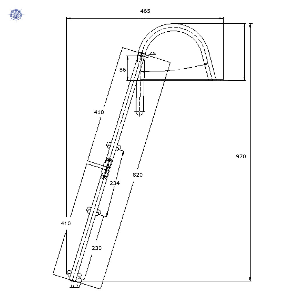 Badeleiter Inox mit Holzstufen 3 Tritt – Bild 6