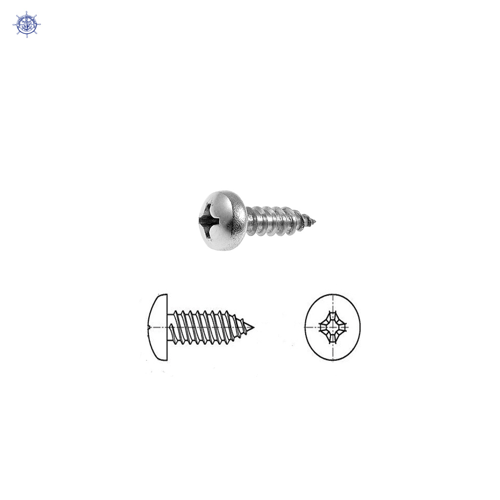 Vis à tête cylindrique bombée 4.2x25 DIN7981, empreinte cruciforme (15pcs)