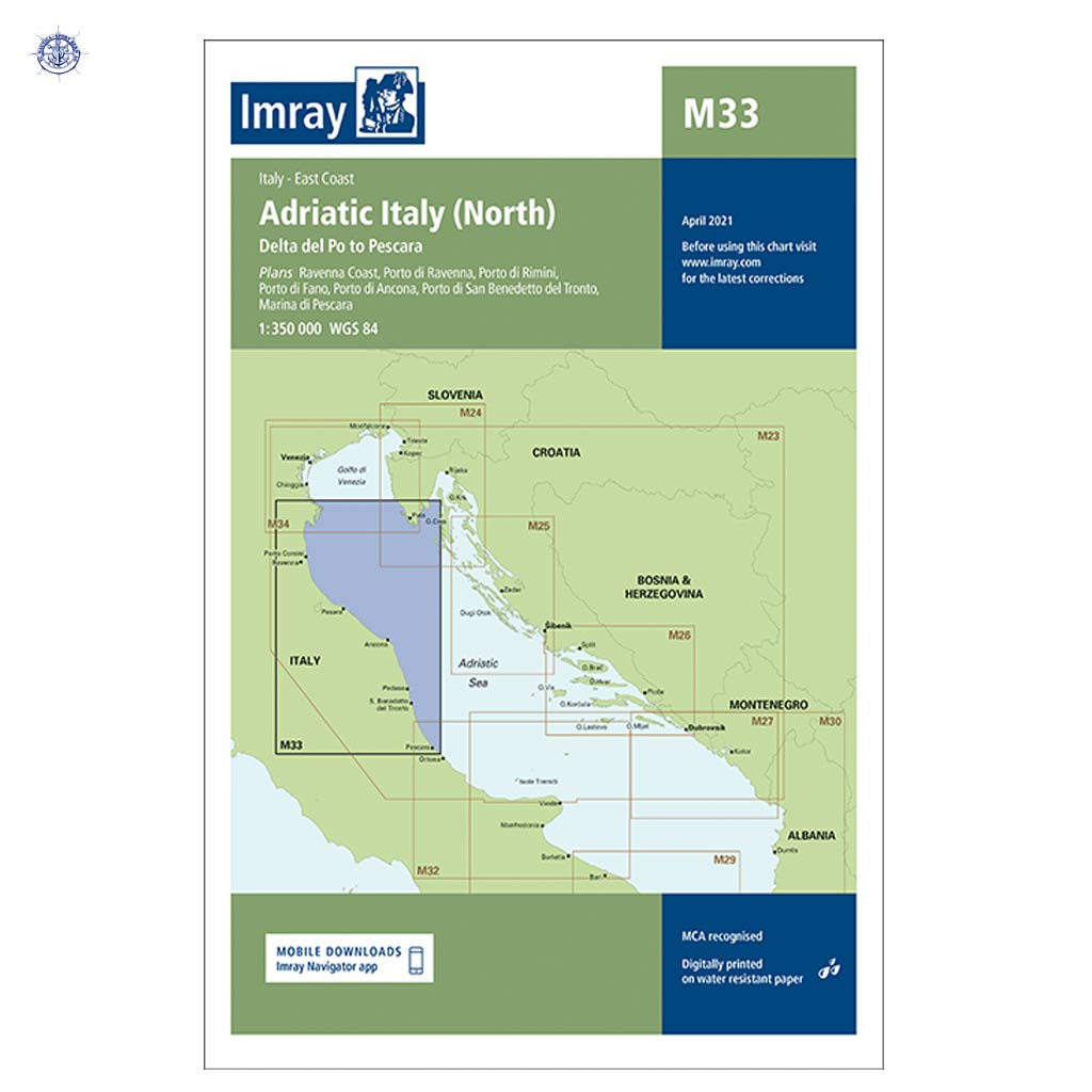 Imray Carte marine M33 Adriatic Italy (North)