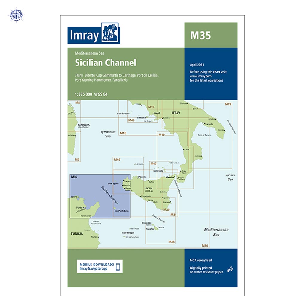 Imray Carte marine M35 Sicilian Channel