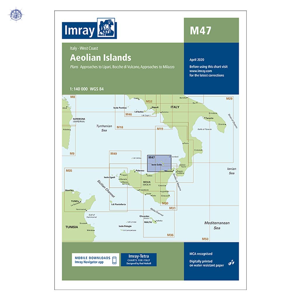 Imray Carte marine M47 Aeolian Islands