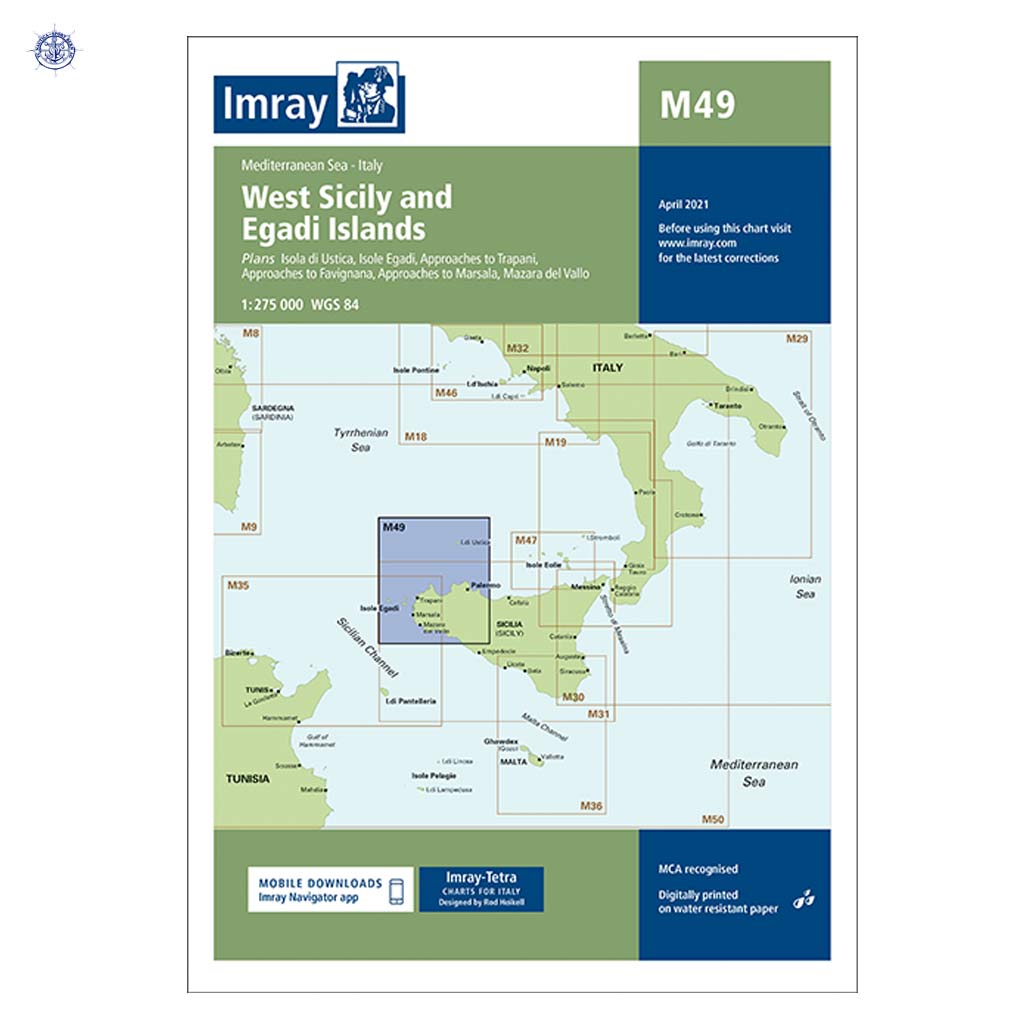 Imray Carte marine M49 West Sicily and Egadi Islands