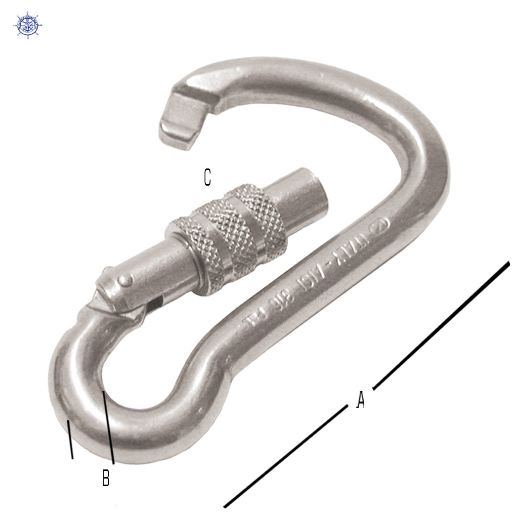 Karabiner mit Schraubverschluss ,114x12x26 mm – Bild 3