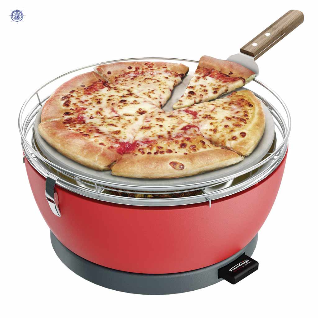 Barbecue au charbon de bois avec couvercle et pierre à pizza – Image 2