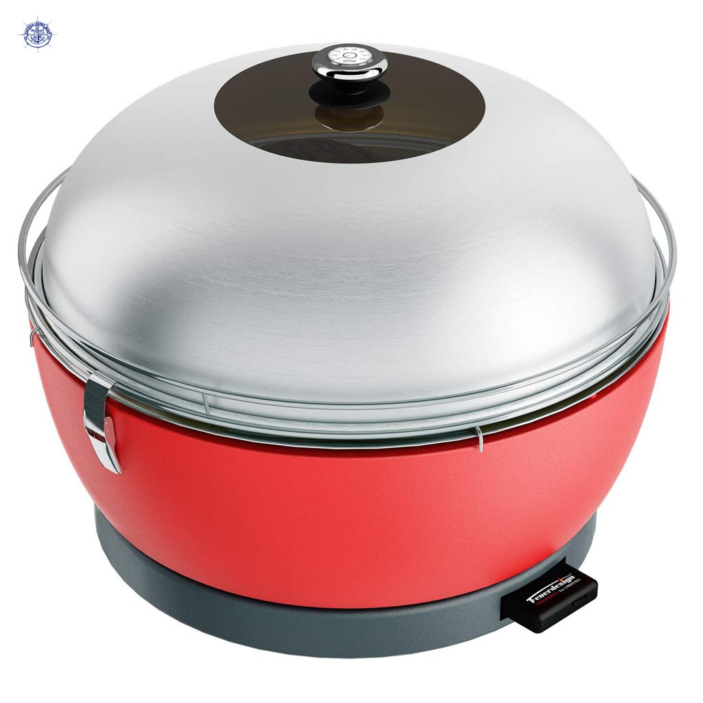 Barbecue au charbon de bois avec couvercle et pierre à pizza – Image 8