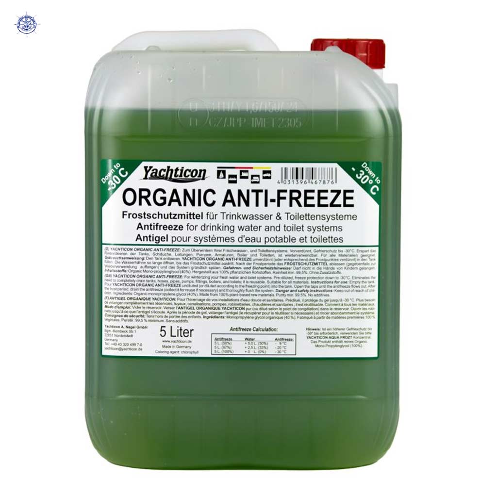 Antigel biologique pour systèmes d'eau potable et toilettes 5 litres