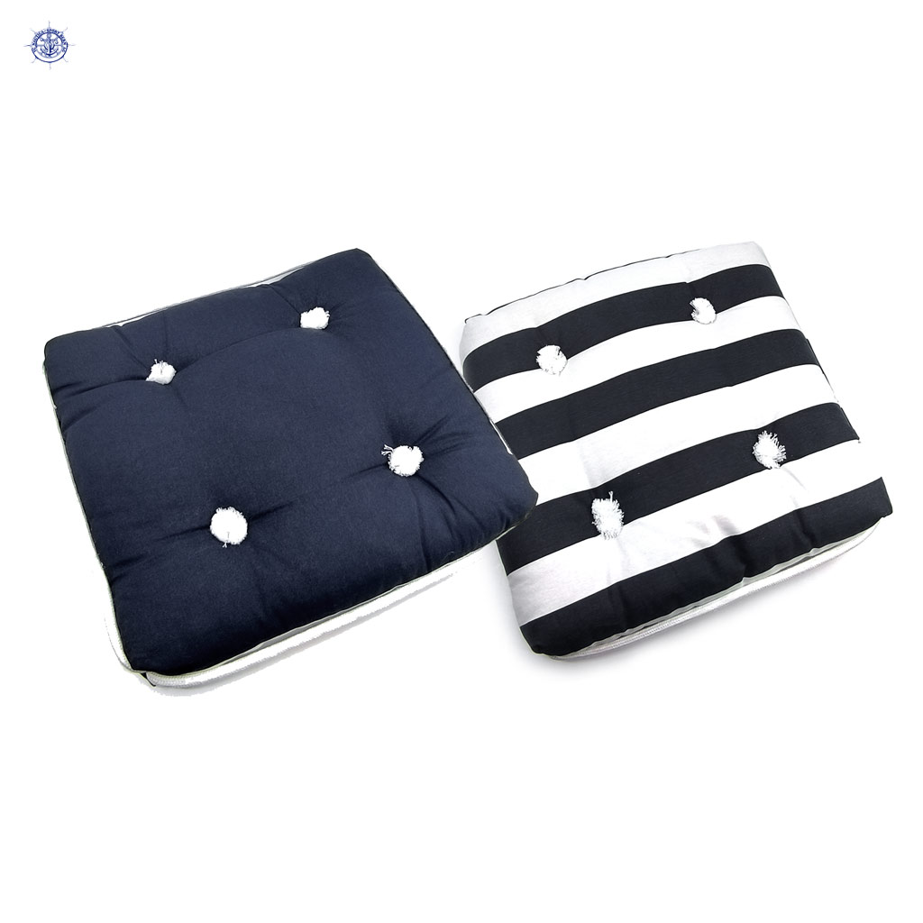 Kapok Sitzkissen Mini, navy / blau,weiss