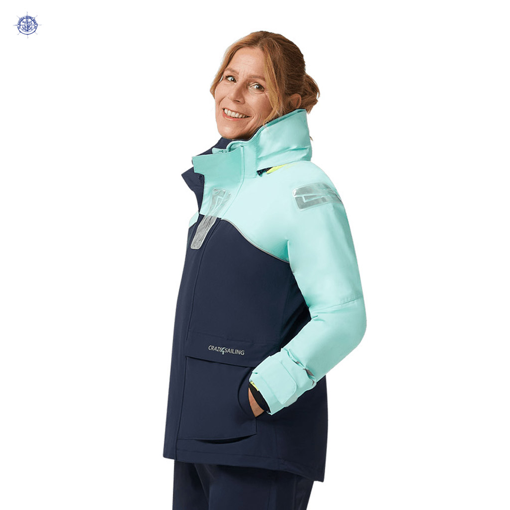 C4S Seglerjacke Offshore Bergen Ladies-navy-türkis – Bild 2